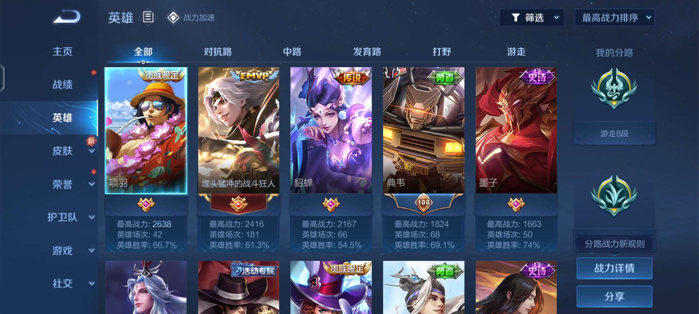 WZPX2119210王者荣耀账号详情图3